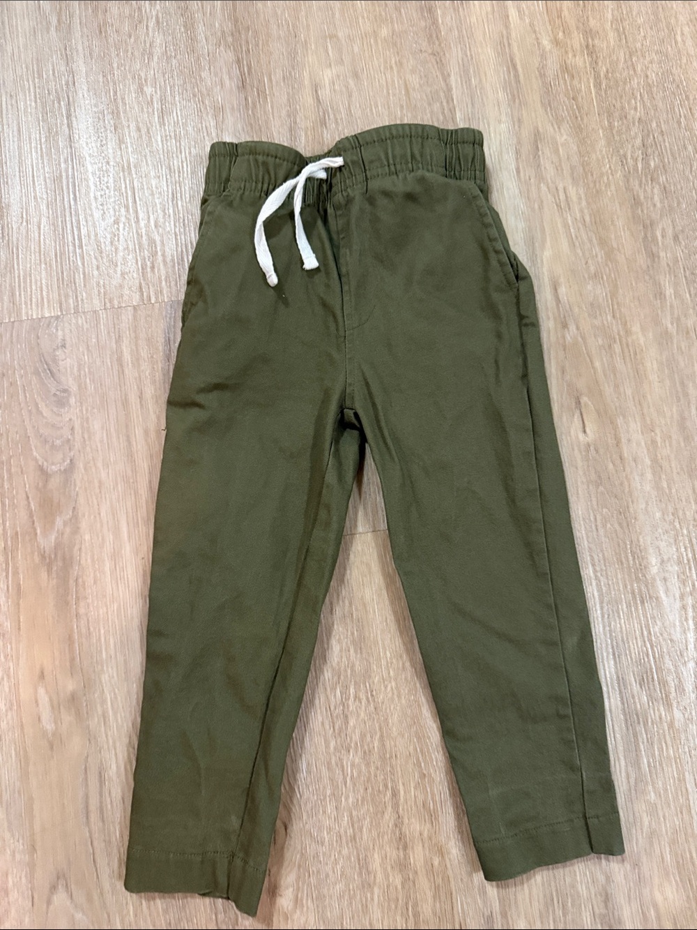 Kids Olive Drawstring Casual Pants